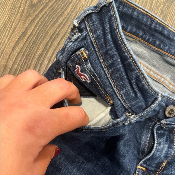 Hollister Super Skinny Jeans Distressed Whisker Denim Medium Wash Blue Size 27 - Picture 5 of 11